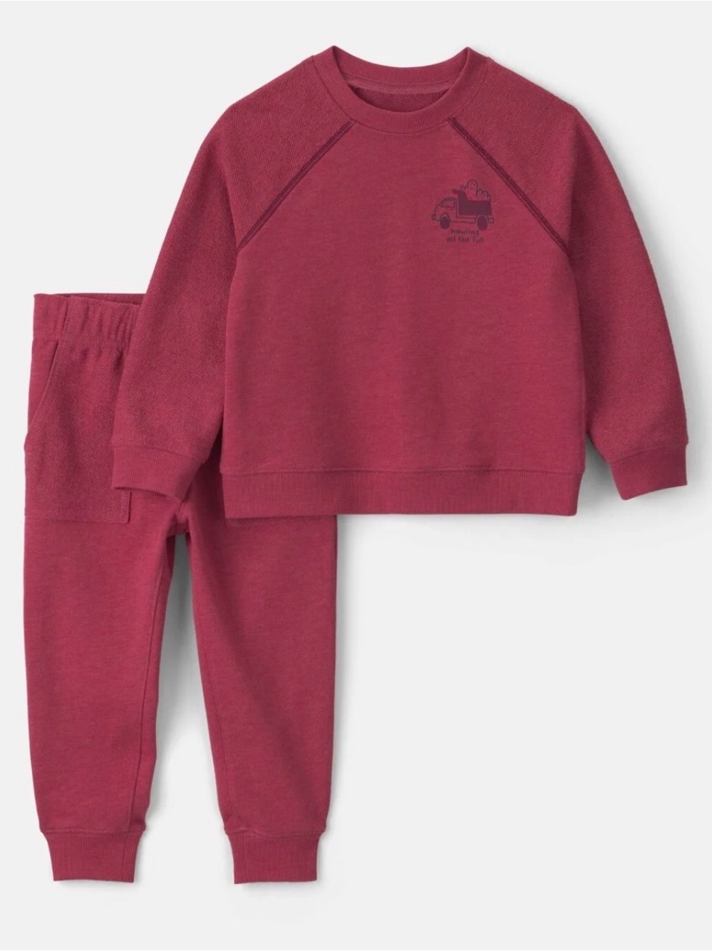 New Toddler Boy 2-Piece Construction French Terry Sweatshirt & Pant Set, 3T